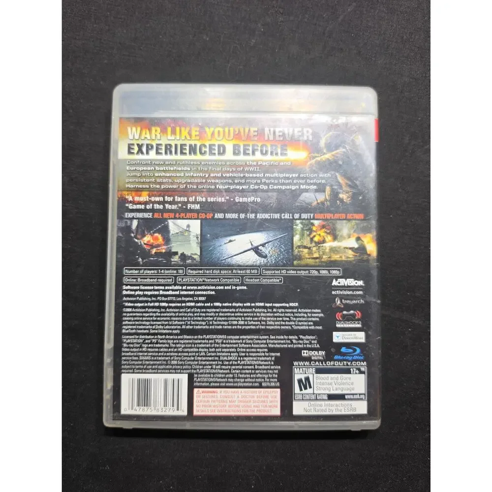 Call of Duty: World at War (Sony PlayStation 3, 2008) Cib, Ps3 Tested
